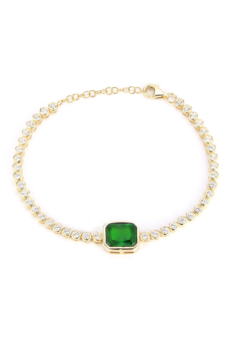 14K Yellow Gold Vermeil CZ Tennis Bracelet, Main, color, YELLOW GOLD