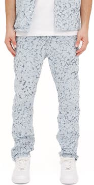PURPLE BRAND P011 Leopard Jacquard Straight Leg Jeans