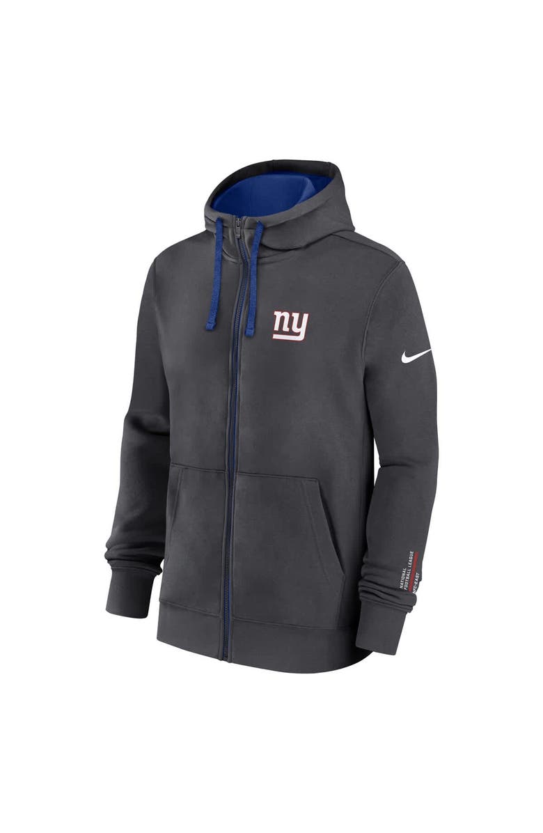 Nike Men's Nike Anthracite New York Giants Primetime Club Full-Zip Hoodie, Alternate, color, Anthracite