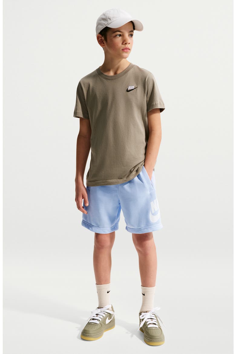 Kids' Sportswear Club Fleece French Terry Shorts, Main, color, HYDROGEN BLUE/ WHITE