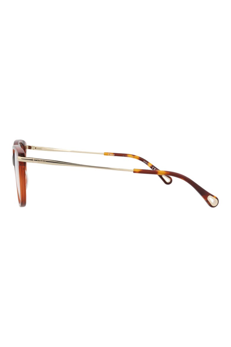 50mm Cat Eye Optical Glasses, Alternate, color, BROWN GOLD TRANSPARENT
