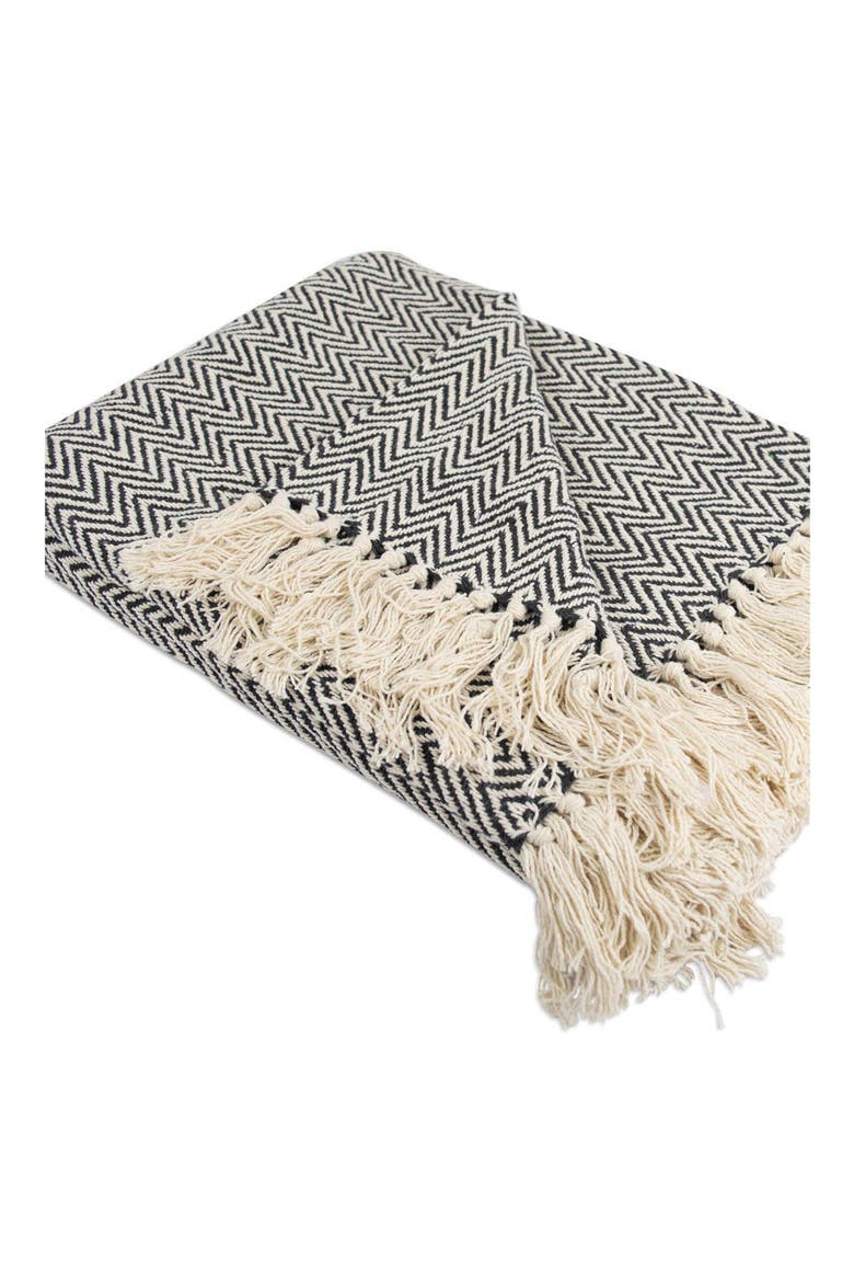 Tassel Throw Blanket, Main, color, BLACK