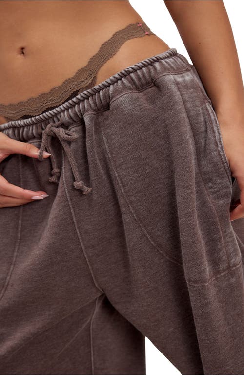 Free People Slow It Down Cotton Blend Joggers In Brown