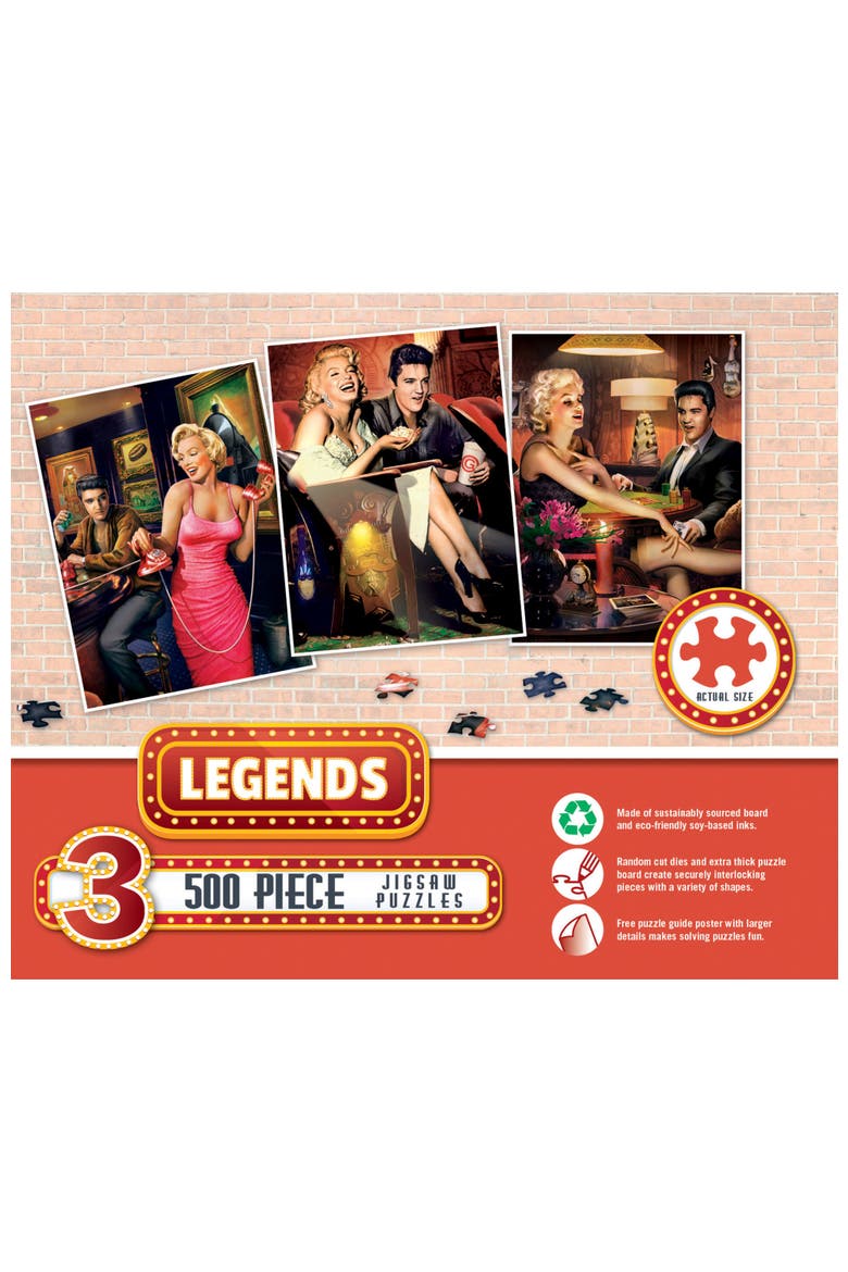 Legends 500 Piece Puzzles 3-Pack, Alternate, color, Multicolor