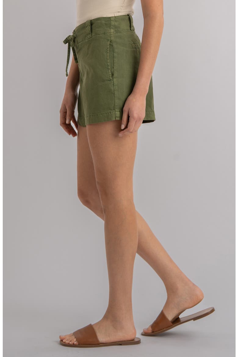 Katie Drawstring Linen Blend Shorts, Alternate, color, DILL