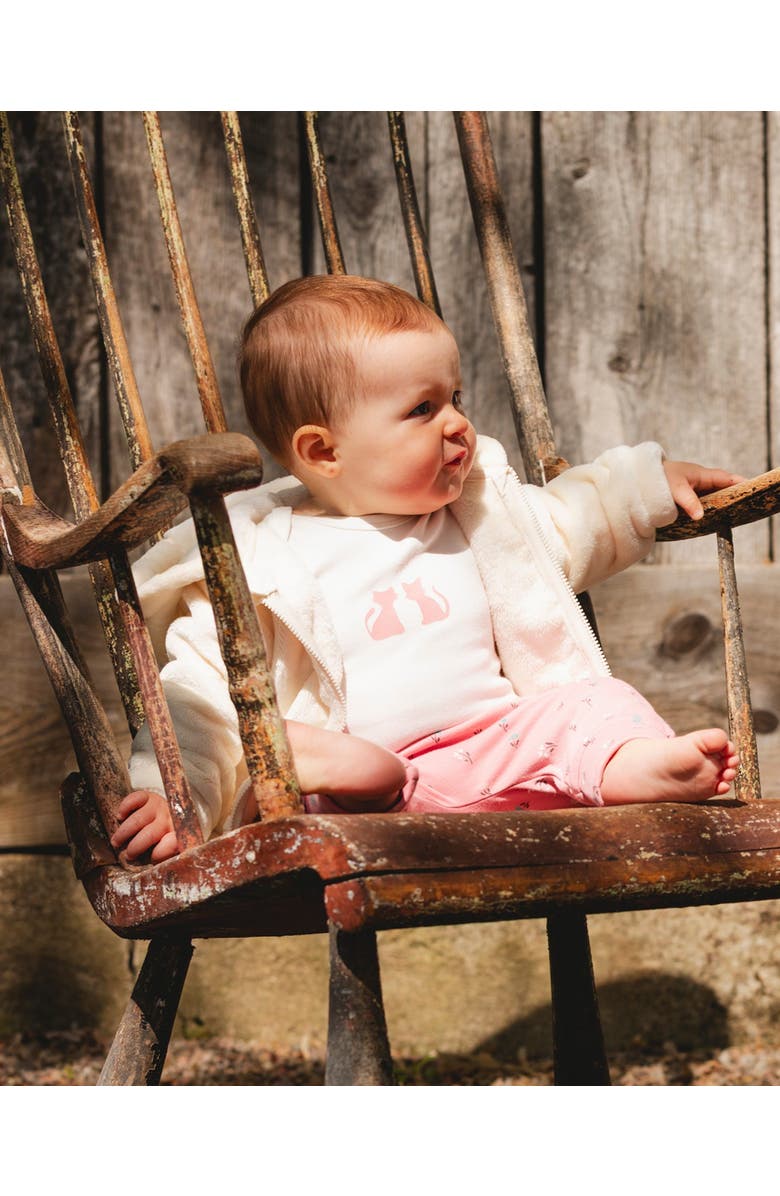 Deux par Deux Plush Hooded Jacket, Main, color, Off-White