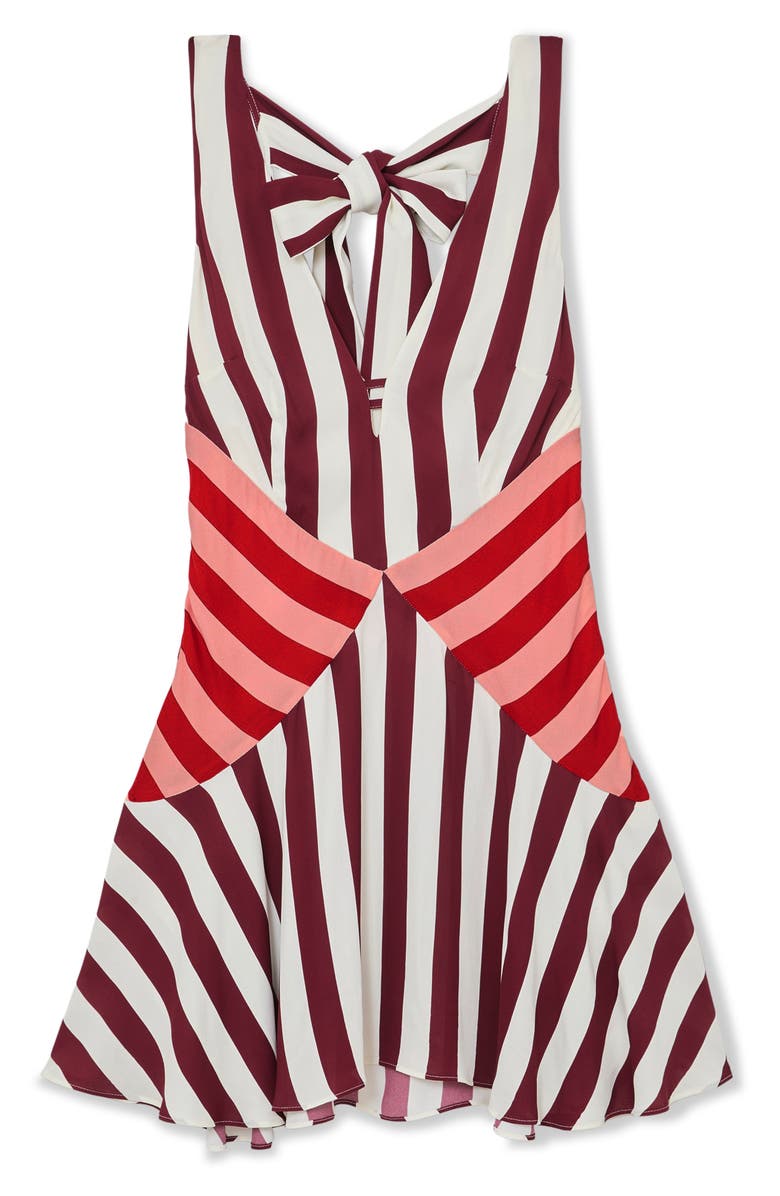 Reiss Esme Stripe Cover-Up Sundress, Alternate, color, Burgundy/ Off White