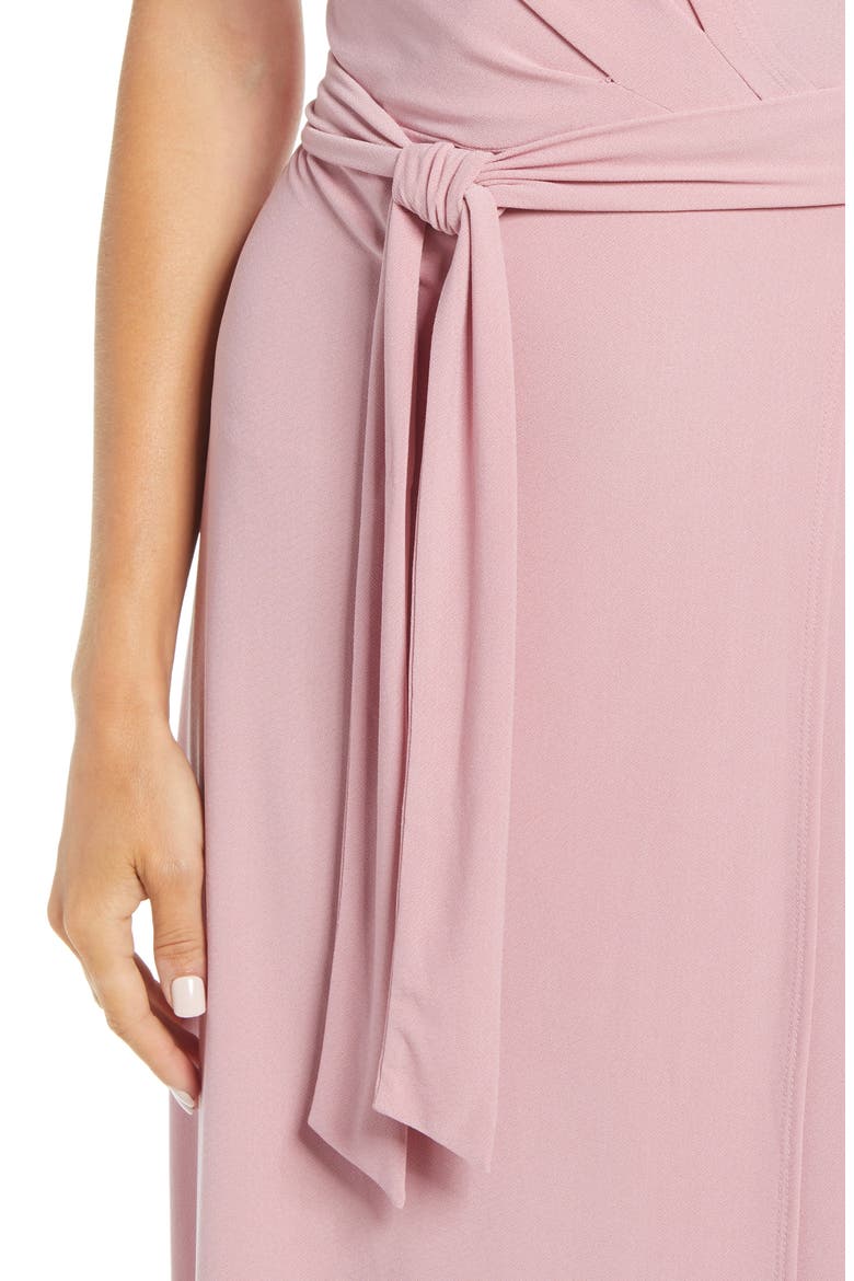 Crossover Short Sleeve Wrap Dress, Alternate, color, PURPLE LILAS