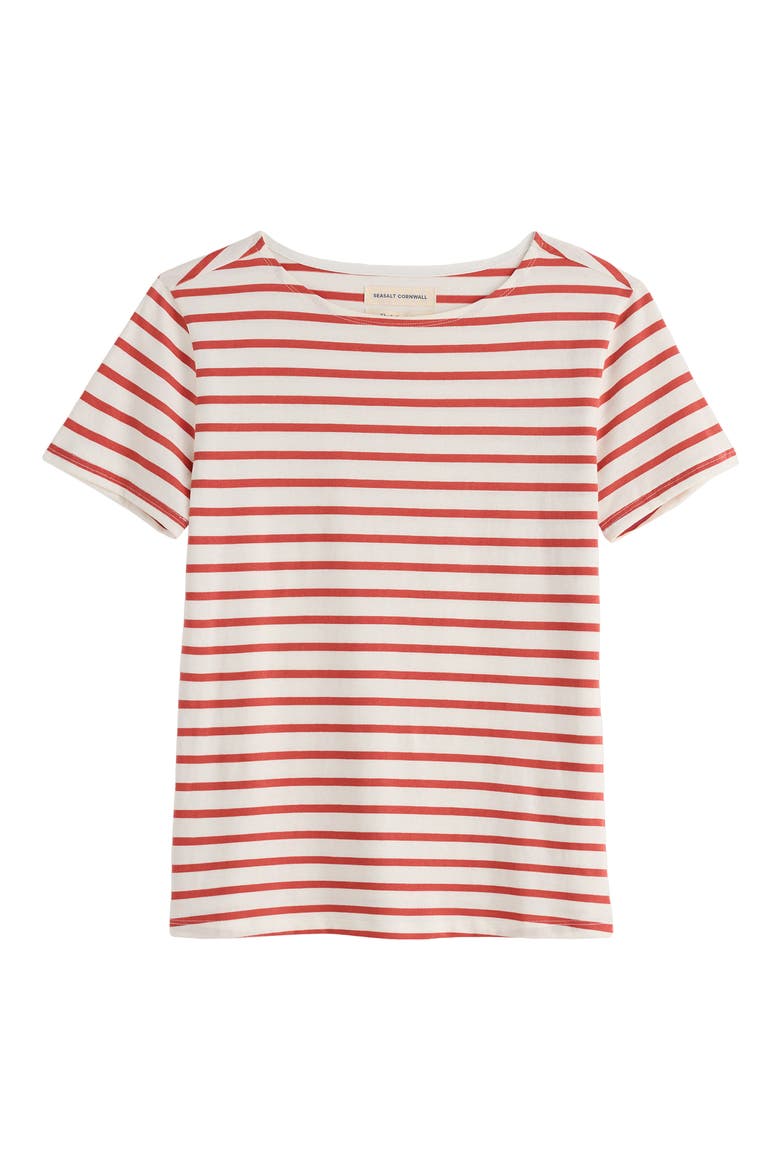 Sailor Stripe Organic Cotton T-Shirt, Alternate, color, BRETON CARNELIAN