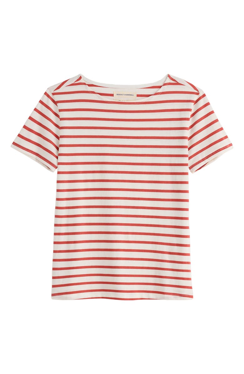 Seasalt Cornwall Sailor Stripe Organic Cotton T-Shirt, Alternate, color, Breton Carnelian