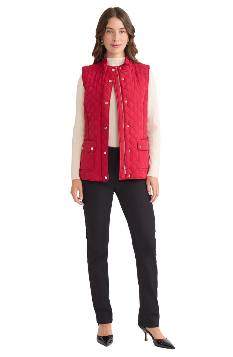 Jones New York Quilted Vest, Alternate, color, Venetian Red