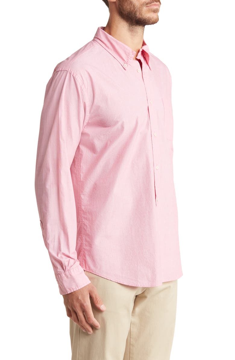 Brooks Brothers Solid Pink Button-Down Shirt, Alternate, color, 