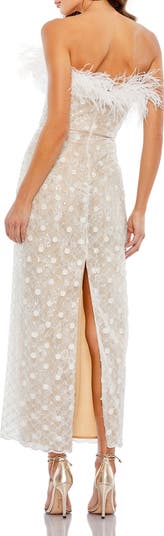 Embellished Strapless Column Dress