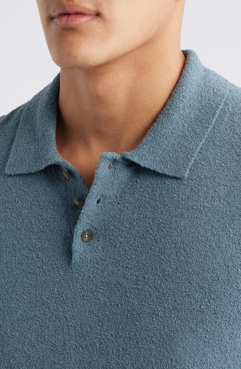Nordstrom Short Sleeve Bouclé Polo Sweater, Alternate, color, Blue Weather