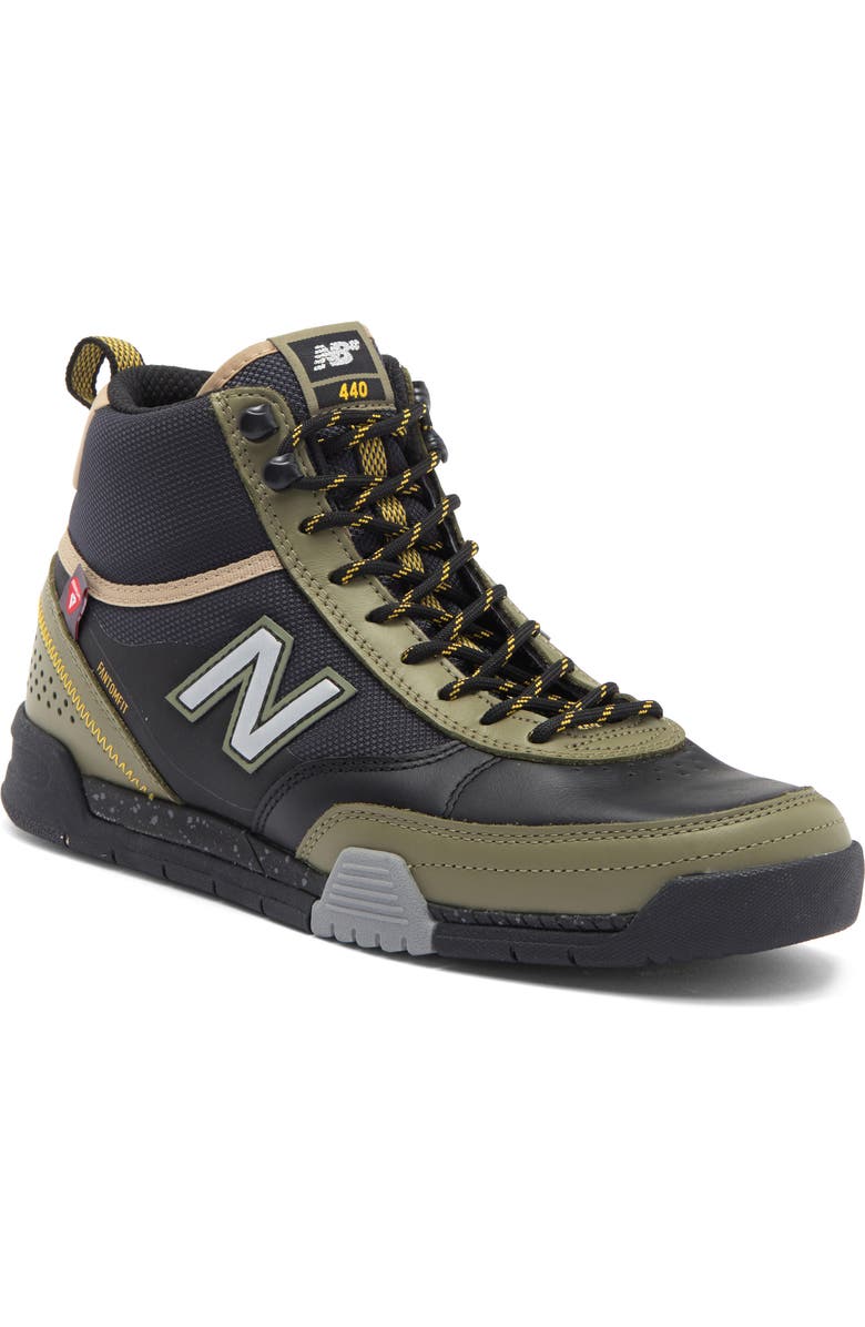 New Balance 440 High Top Sneaker, Main, color, Black/ Olive