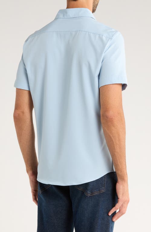 Dkny Sportswear Lenox Short Sleeve Button-up Shirt In Blue