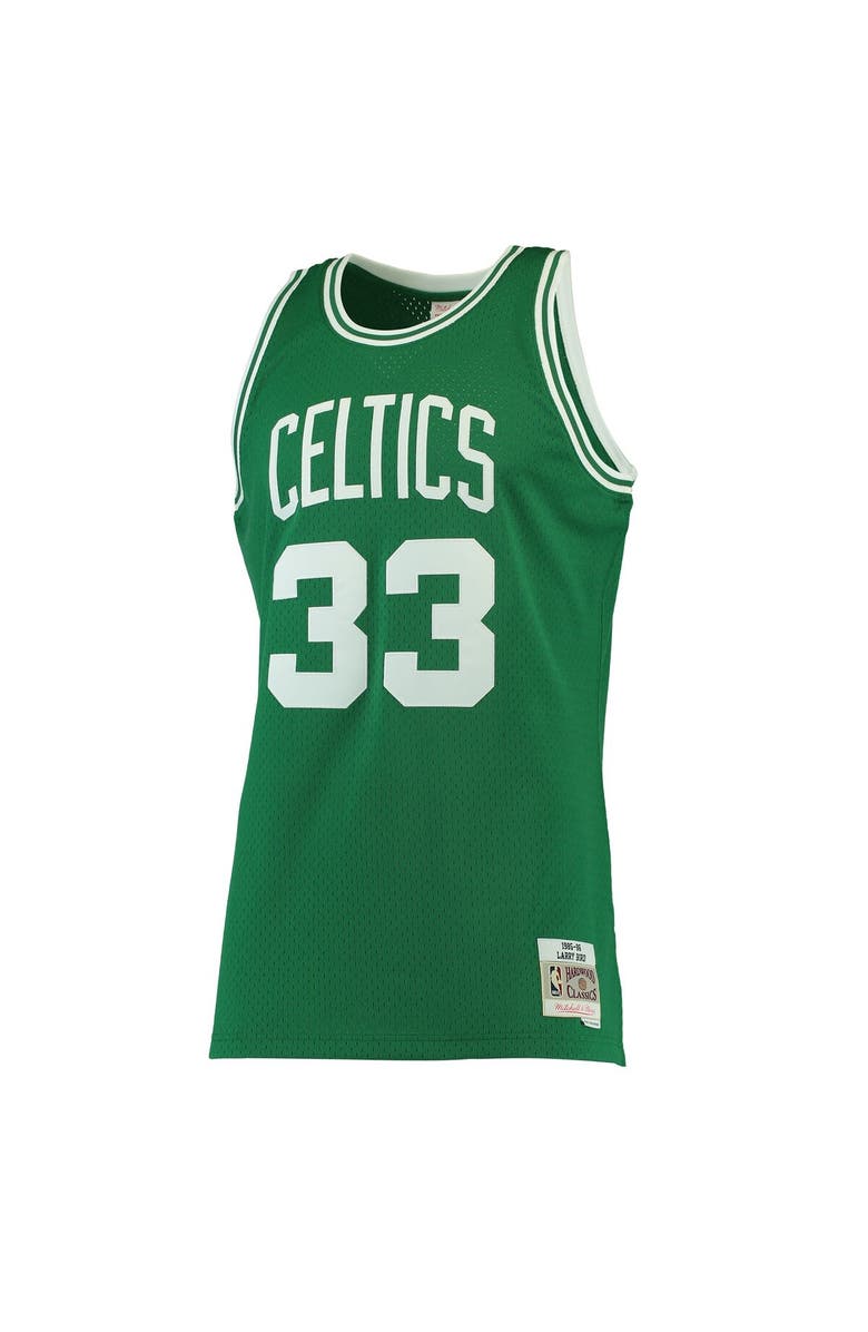 Mitchell & Ness Men's Mitchell & Ness Larry Bird Kelly Green Boston Celtics Hardwood Classics Swingman Jersey, Alternate, color, Kelly Green