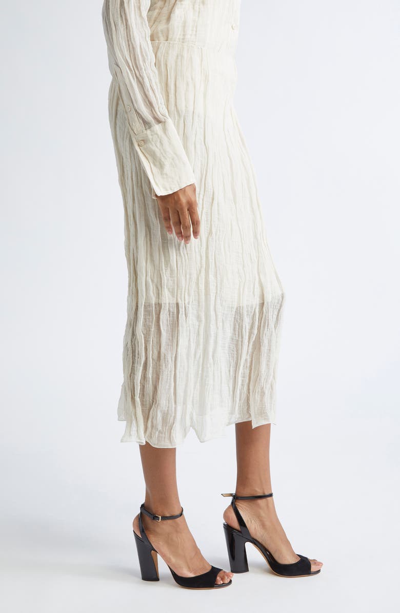 Brandon Maxwell The James Metallic Organza Straight Skirt, Alternate, color, Oyster