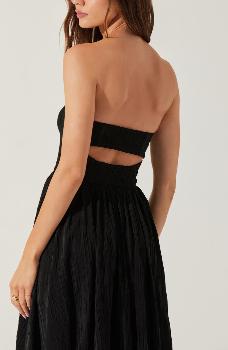 ASTR the Label Strapless Bubble Hem Dress, Alternate, color, Black