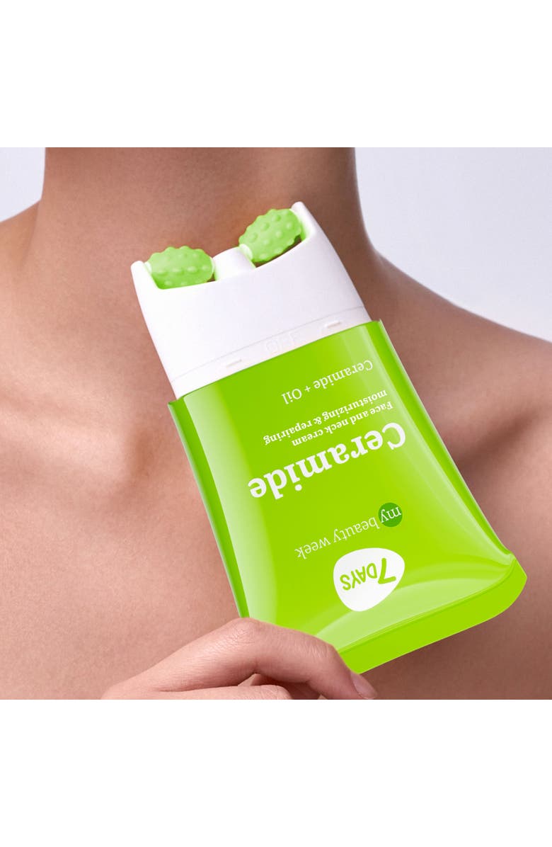 7DAYS Face moisturizer with Ceramide for Moisturizing & Barrier repairing with 3D Massage Applicator, Alternate, color, White