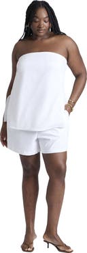ELOQUII Easy Pull On Linen Blend Short