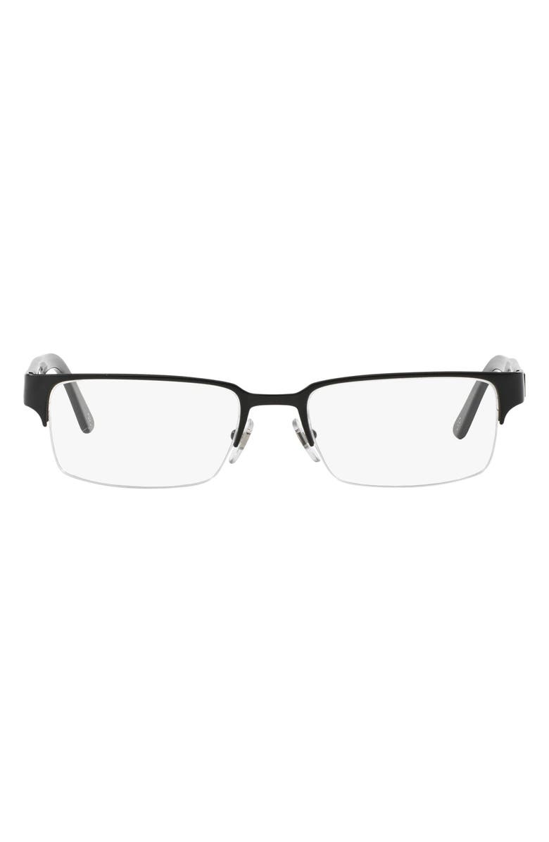 Versace 53mm Rectangle Optical Glasses, Main, color,