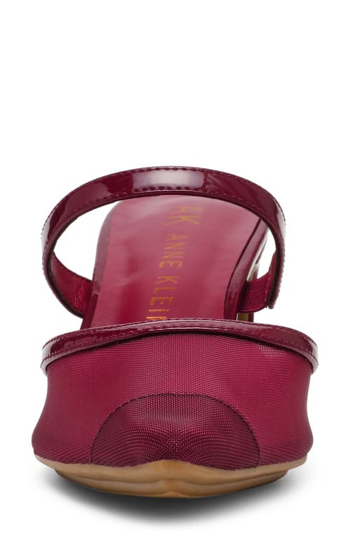 Anne Klein Beulah Pointed Toe Pump In Bordeaux Mesh