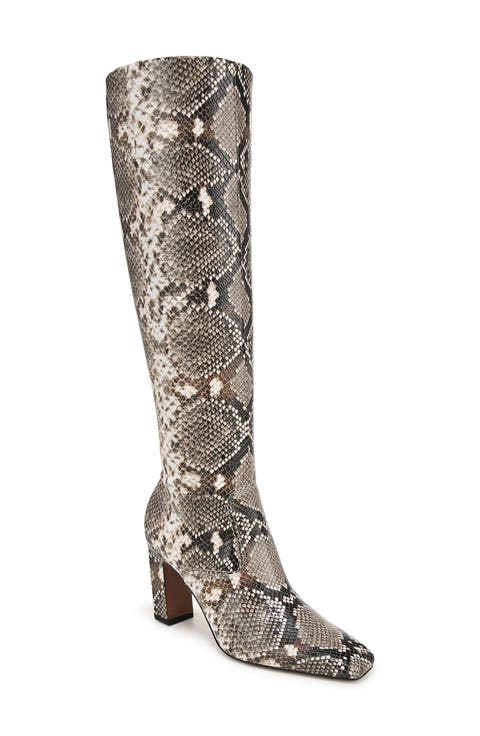 Bowman Snakeskin Embossed Knee High Boot (Women) (Regular & Wide Calf)