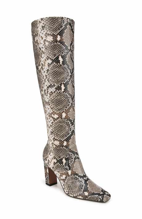 Franco Sarto Bowman Snakeskin Embossed Knee High Boot