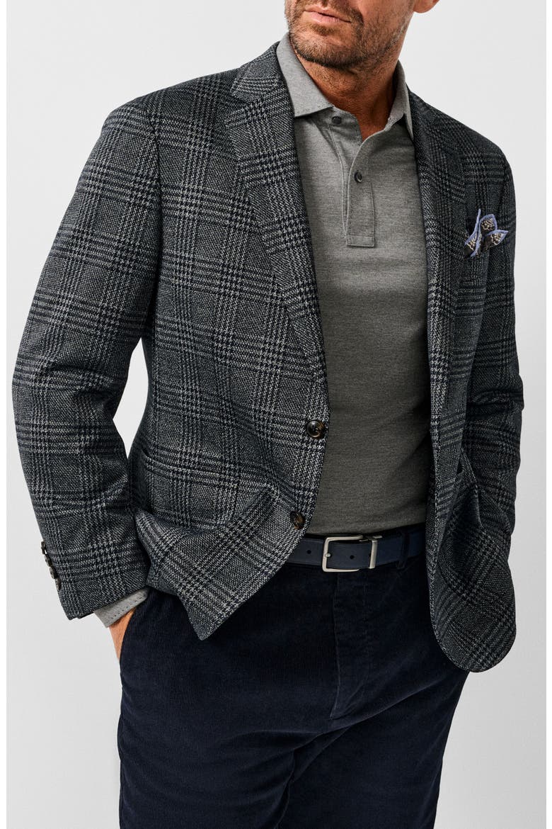Glen Plaid Stretch Sport Coat, Alternate, color, NAVY