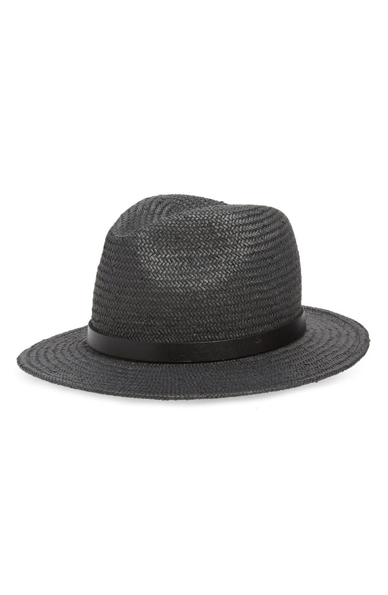 AllSaints Straw Fedora, Main, color, 