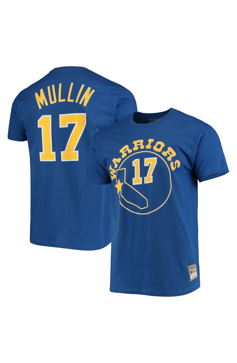 Mitchell & Ness Men's Mitchell & Ness Chris Mullin Royal Golden State Warriors Hardwood Classics Name & Number Team T-Shirt, Main, color, Royal