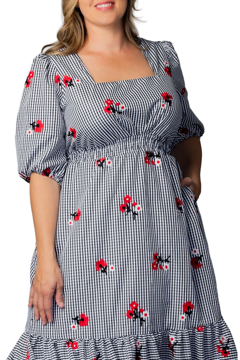 Bailey Square Neck Maxi Dress, Alternate, color, GINGHAM AND FLORALS