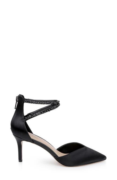 Jewel Badgley Mischka Emmi Ankle Strap Pointed Toe Pump In Black