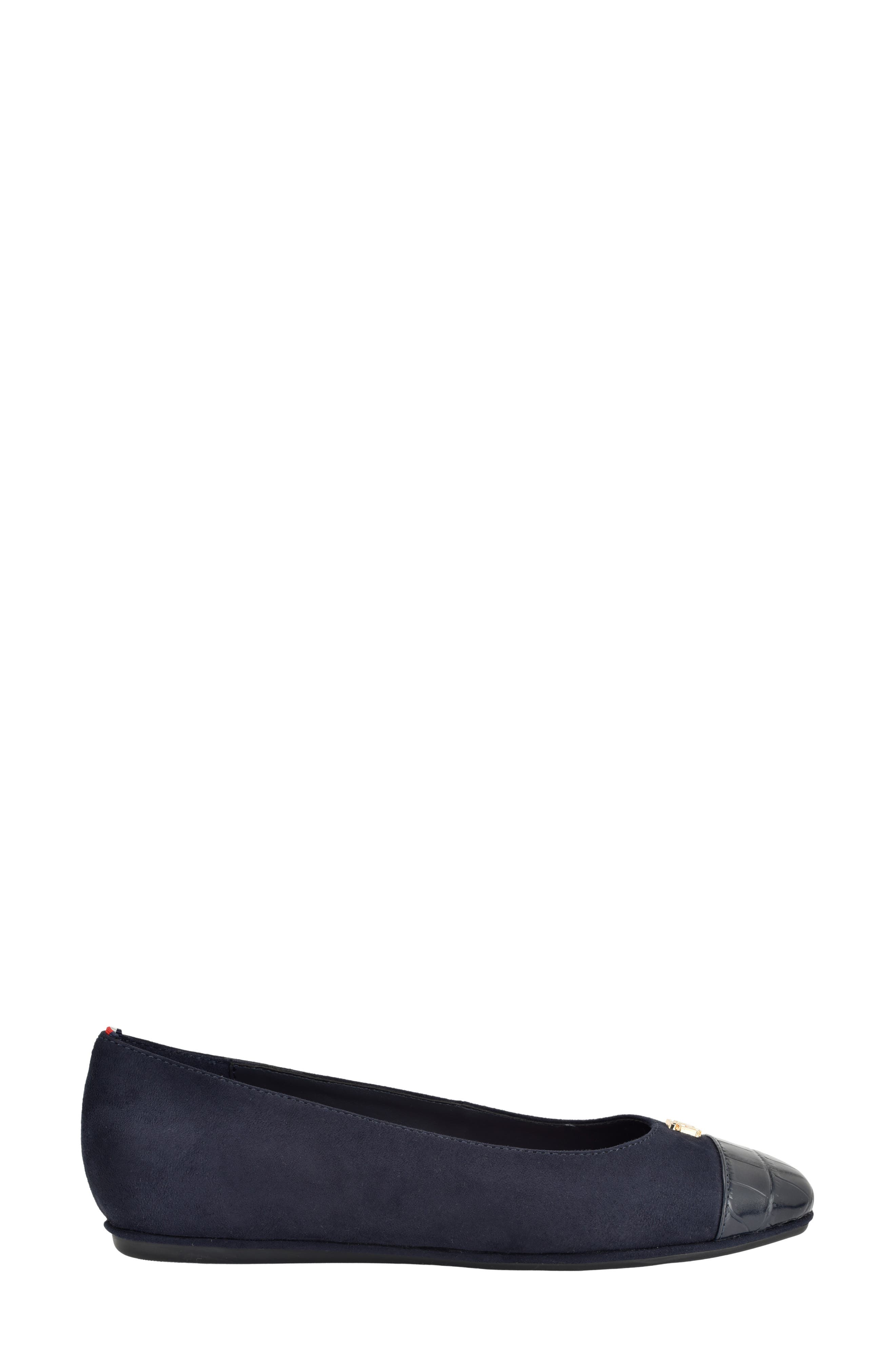 Bekim Faux Leather Flat, Alternate, color, MARINE