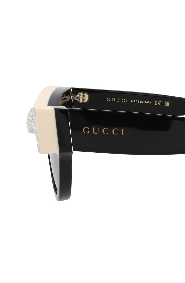 Gucci Novelty 52mm Cat Eye Sunglasses, Alternate, color, 
