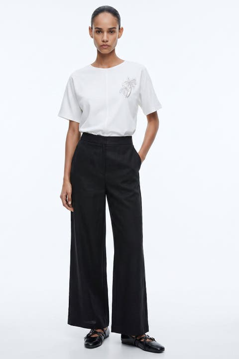 Azaleaora High Waist Linen Pants