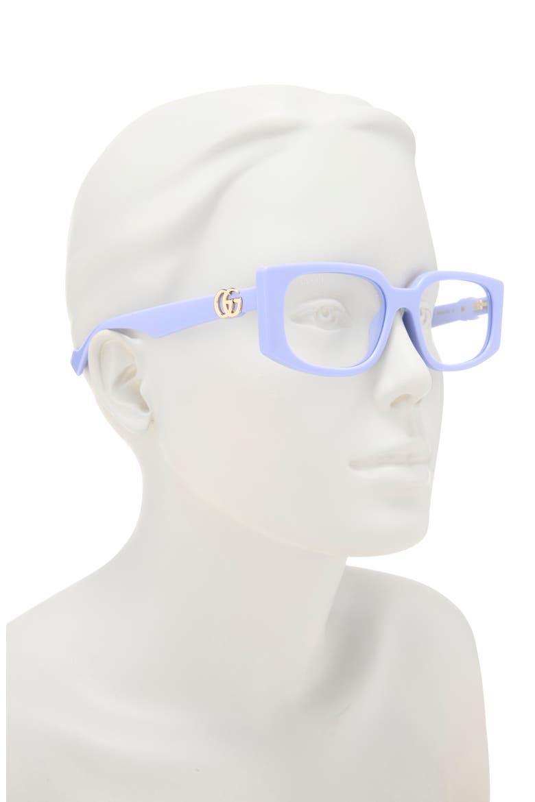 55mm Rectangular Optical Glasses, Alternate, color, VIOLET VIOLET TRANSPARENT