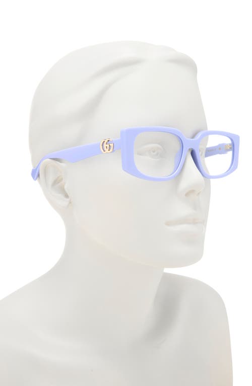 Gucci 55mm Rectangular Sunglasses In Purple