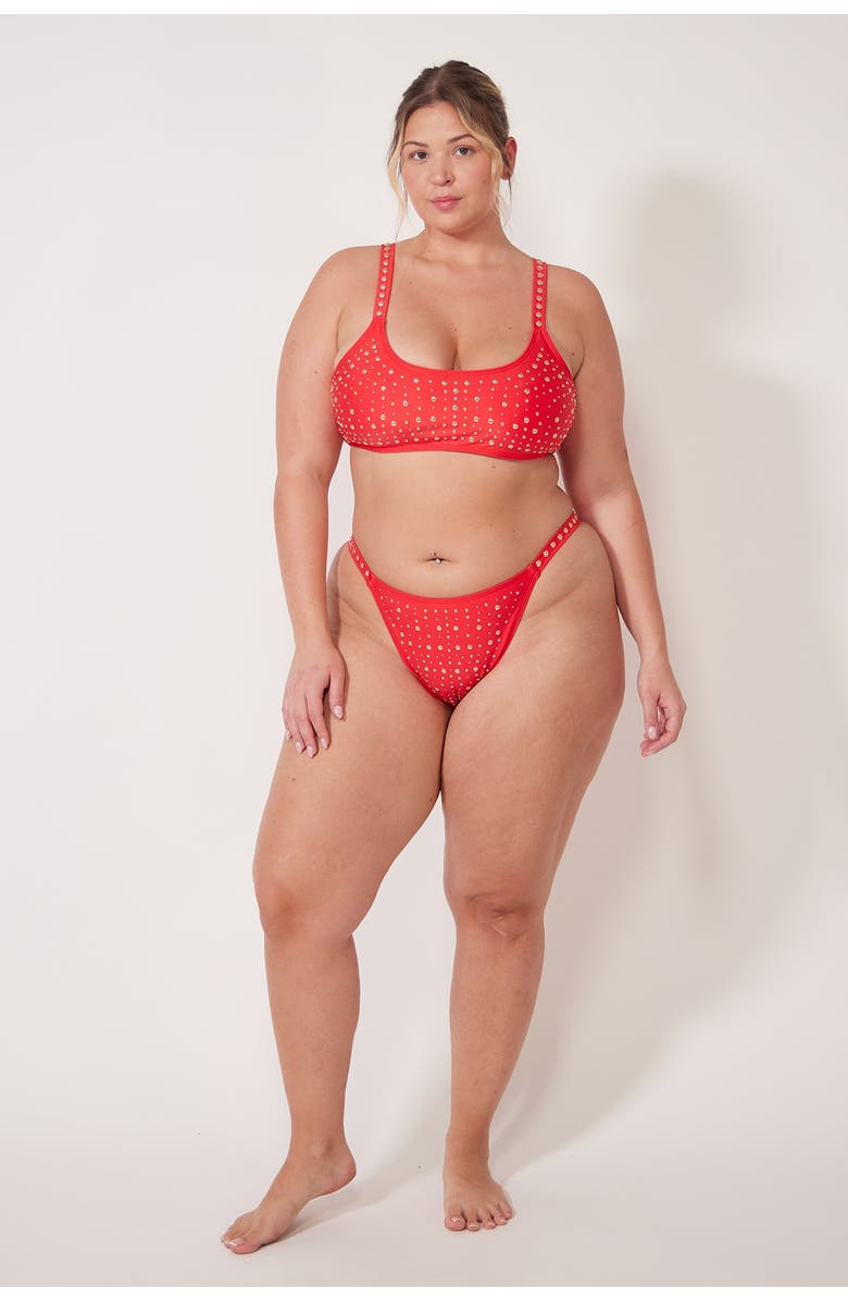 Villa Fresca Cara Bikini Swim Bottoms, Main, color, Chili