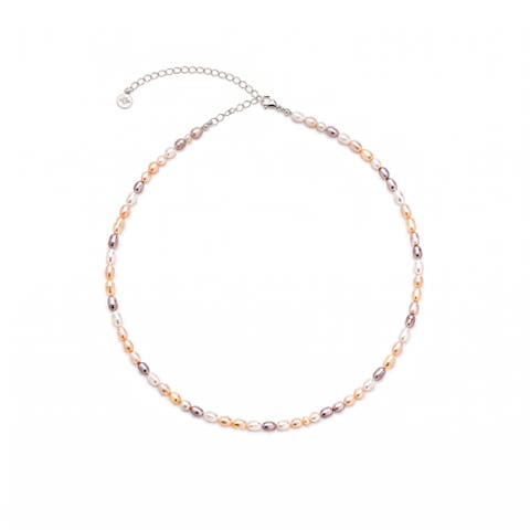 Tri-Color Freshwater Baroque Pearl Choker Necklace