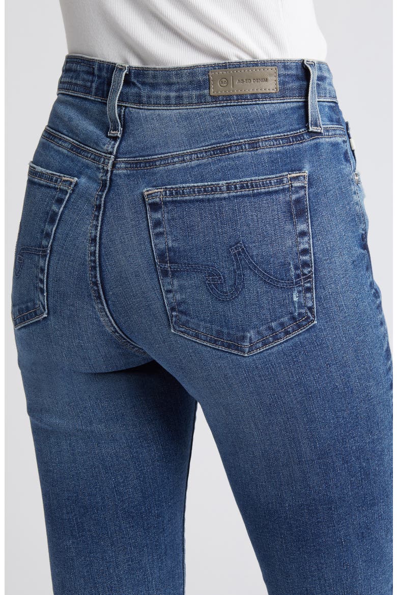 Farrah Raw Hem High Waist Bootcut Jeans, Alternate, color, 13 YEARS LEVITY