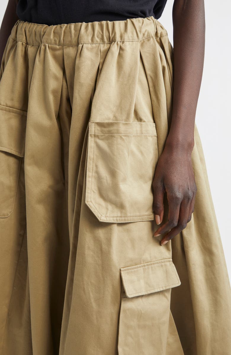 Comme des Garçons Comme des Garçons Garment Washed Cotton Twill Cargo Skirt, Alternate, color, 
