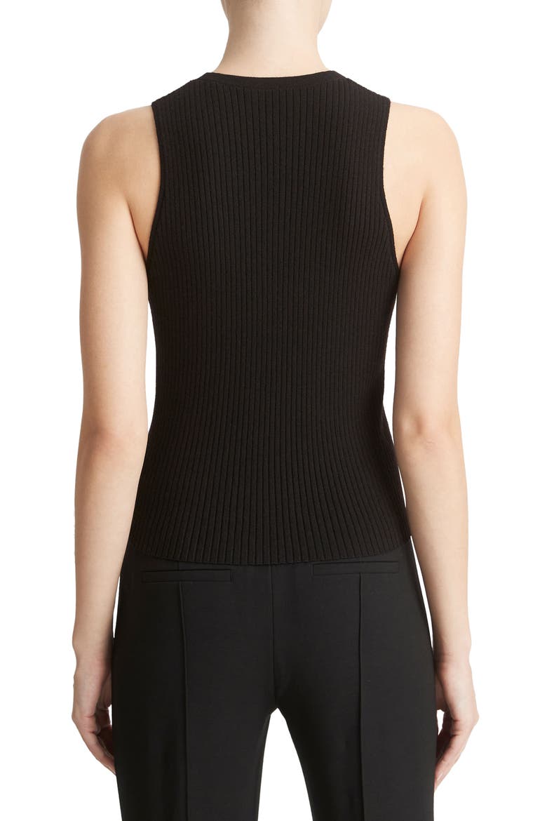 Rib Scoop Neck Tank, Alternate, color, BLACK