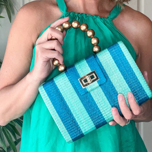 Soli & Sun The Louisa Woven Straw Clutch Bag