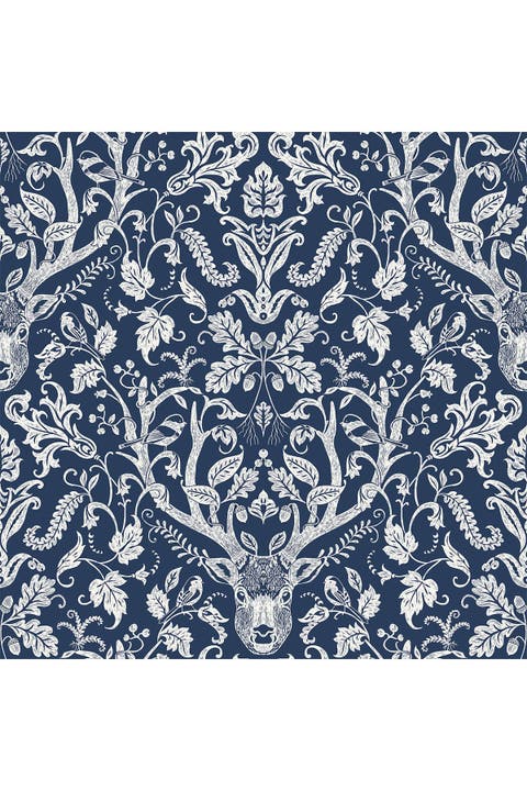 Navy Escape to the Forest Peel & Stick Wallpaper