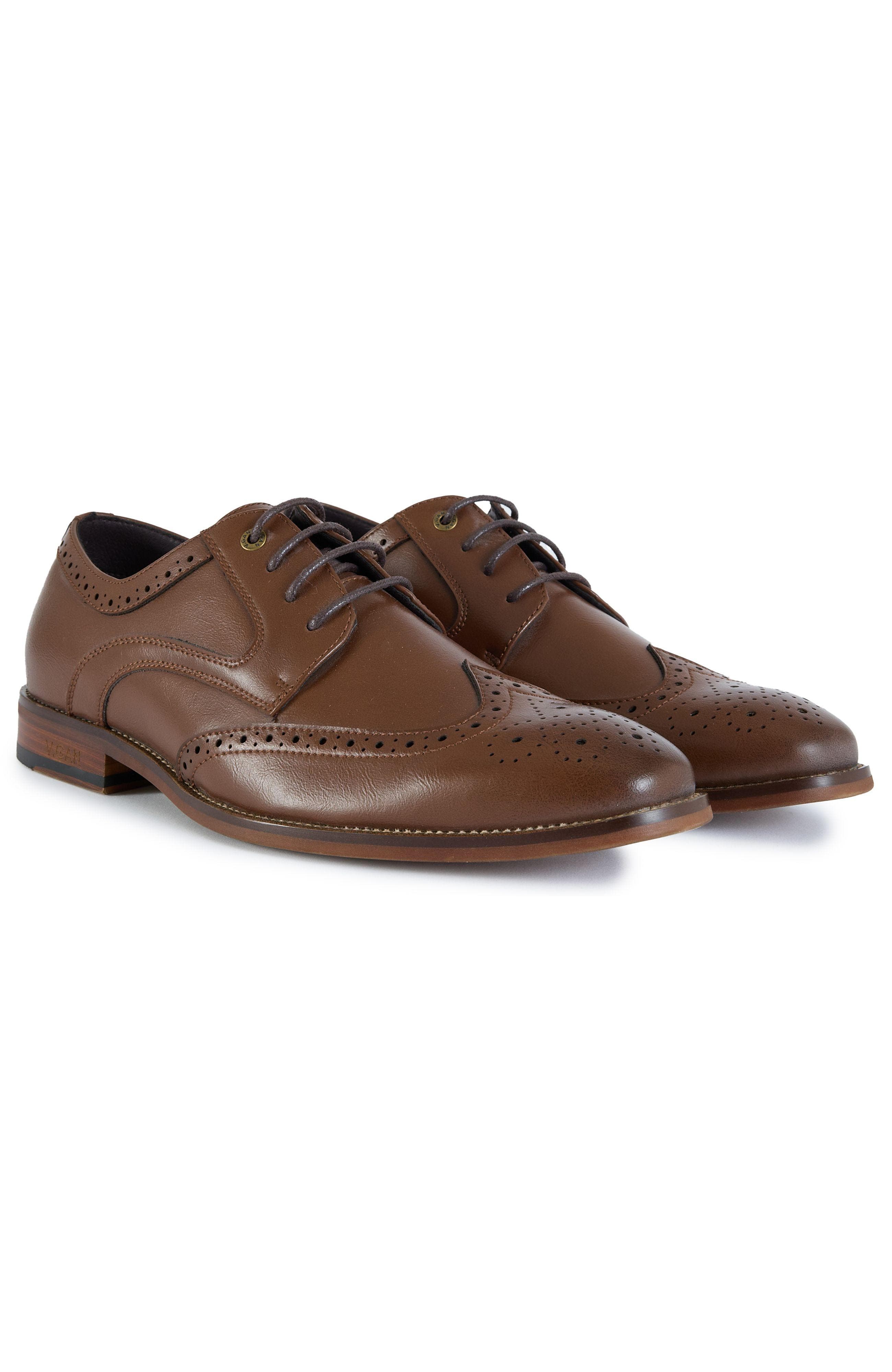 Mocha Brogue Shoes, Alternate, color, Brown
