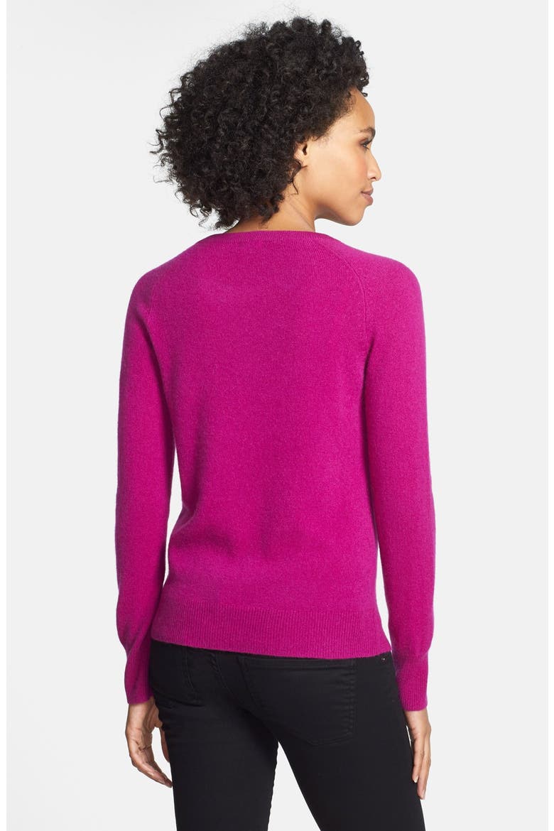 Crewneck Cashmere Sweater, Alternate, color, PURPLE VINTNER