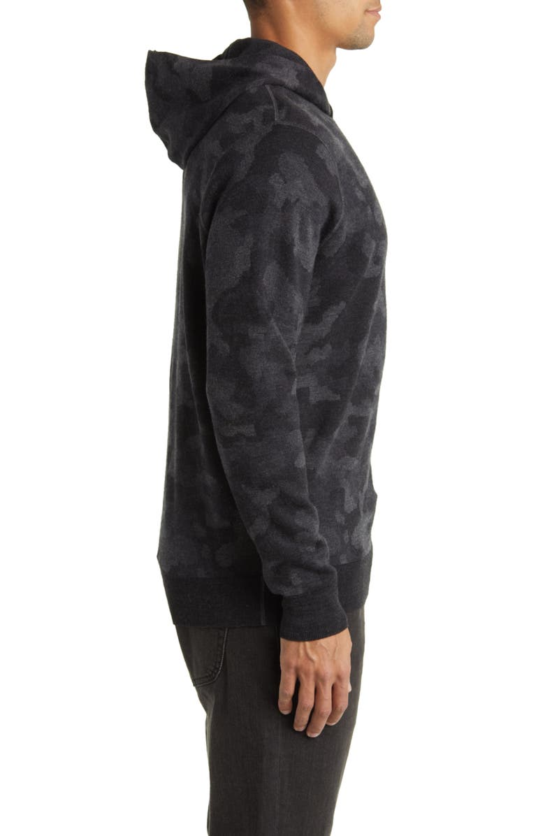 Peter Millar Camouflage Reversible Merino Wool Hoodie Sweatshirt, Alternate, color,