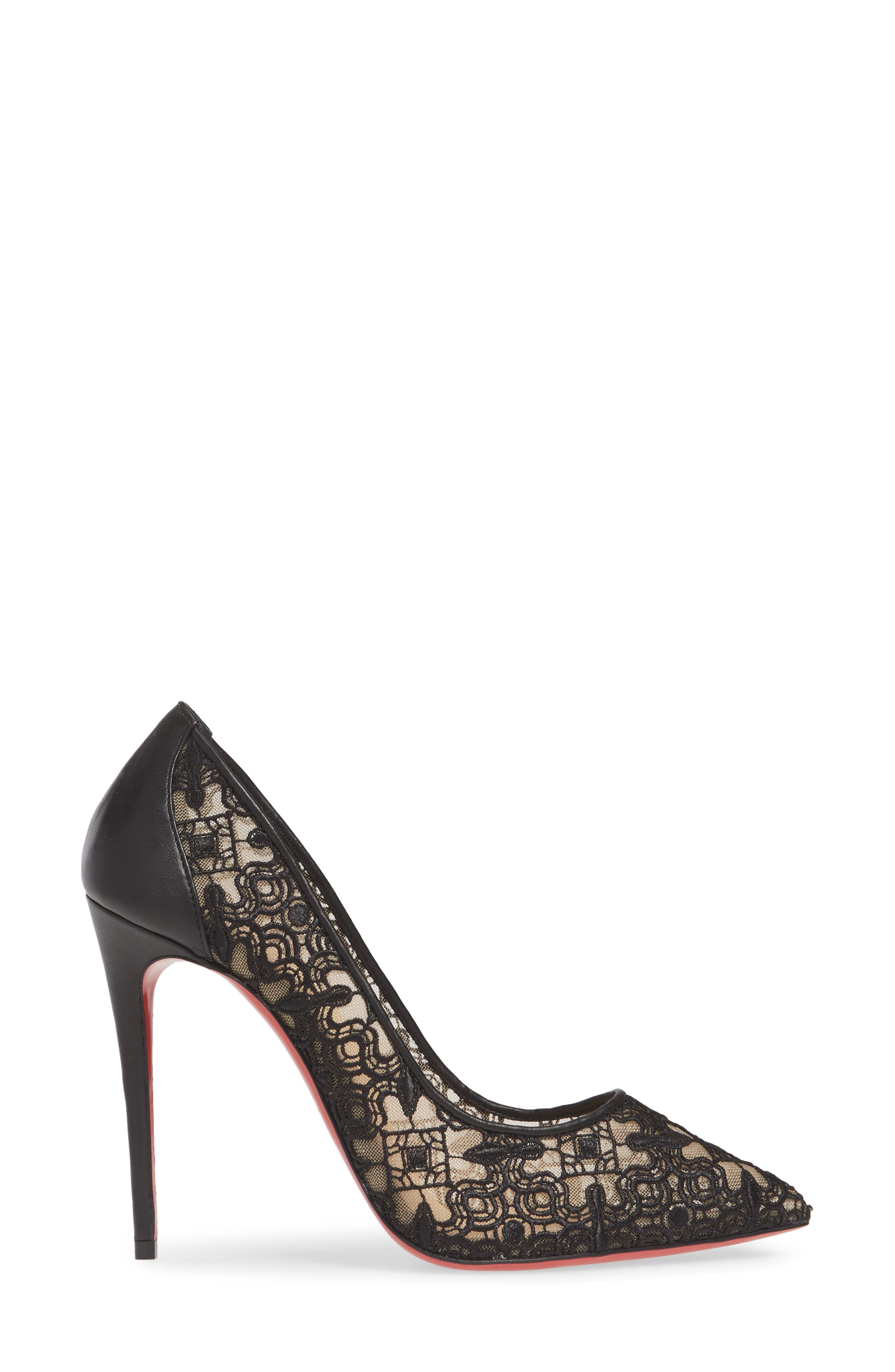 Christian Louboutin Follies Lace Pointed Toe Pump, Alternate, color, 